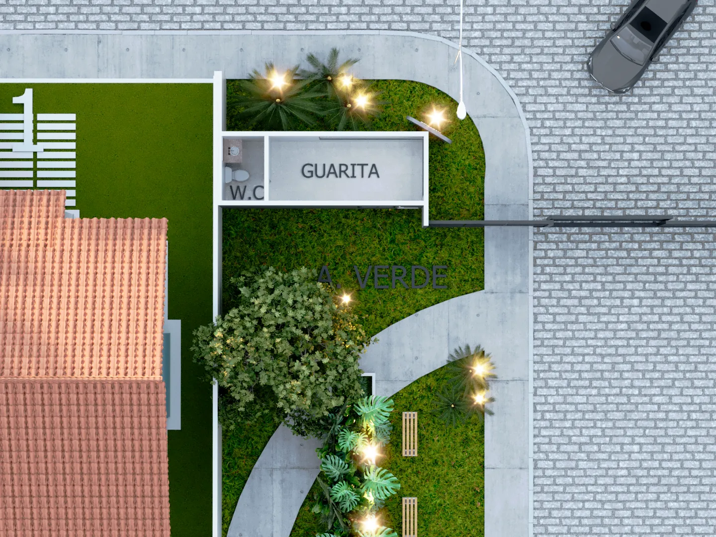 Guarita e &aacute;rea verde de acesso