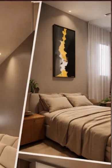 Quarto com atmosfera acolhedora