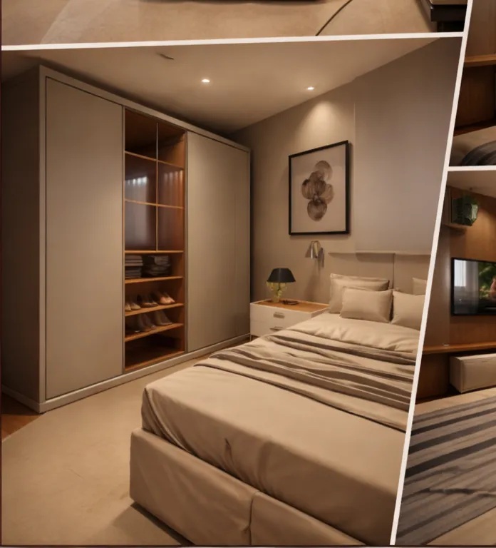 Quarto com solu&ccedil;&otilde;es de armazenamento