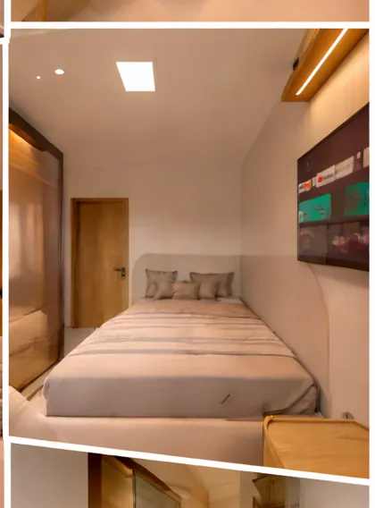 Quarto compacto e funcional