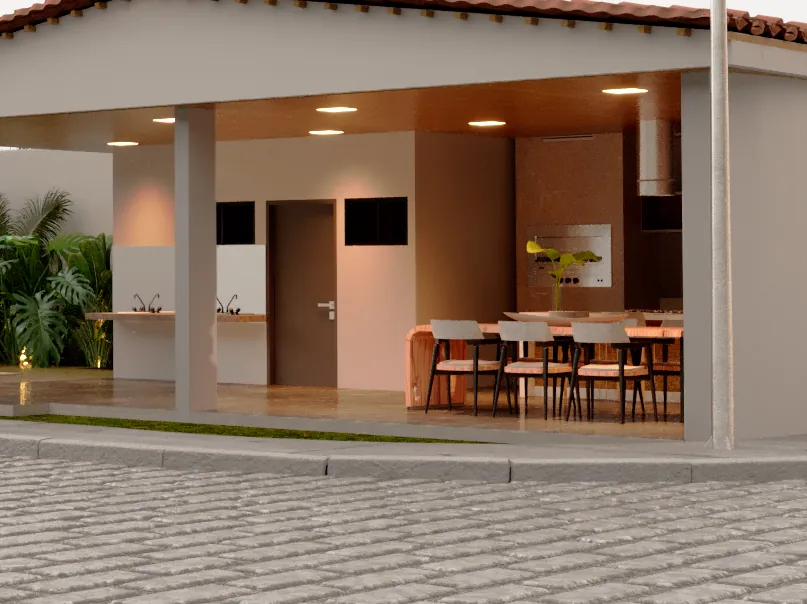 Espa&ccedil;o gourmet coberto