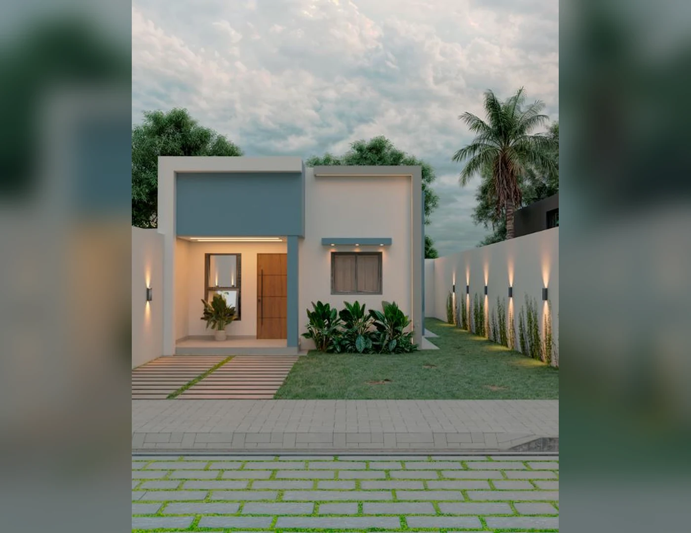 Fachada ilustrativa da casa Charme e Aconchego com 60,30 metros quadrados